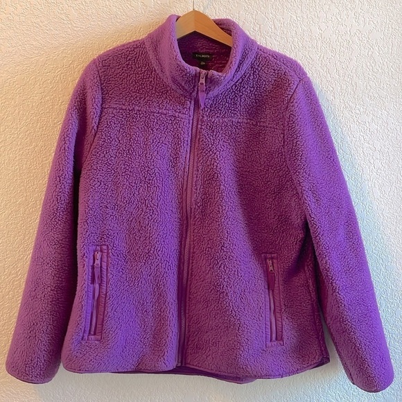 Talbots Purple Sherpa Jacket Size XL - Picture 1 of 6